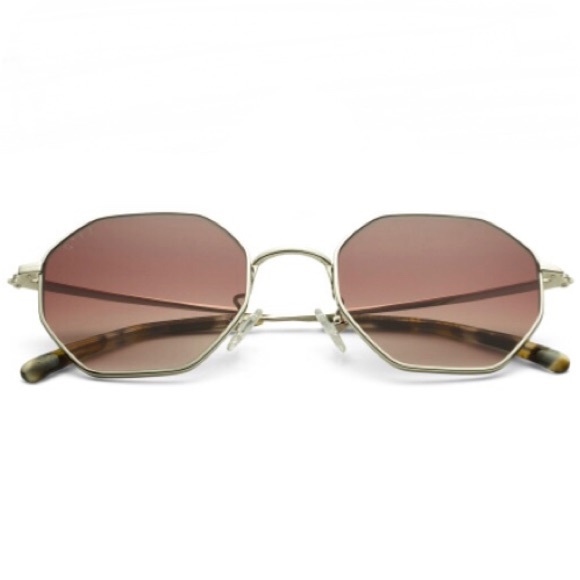 DIFF Indigo Sunglasses Silver Frame Brown Gradient Lenses Gee Shape Retro NWT main image 5